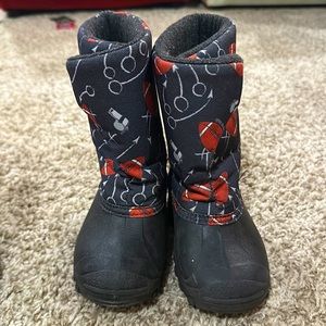 Football theme Navy Tundra Snow Boots